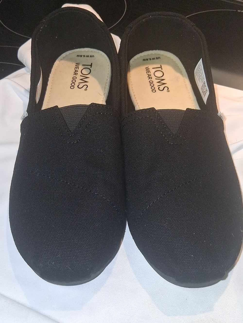 TOMS Black Classic Slip-On Canvas Shoes. Firm Price. No Bundle Discount